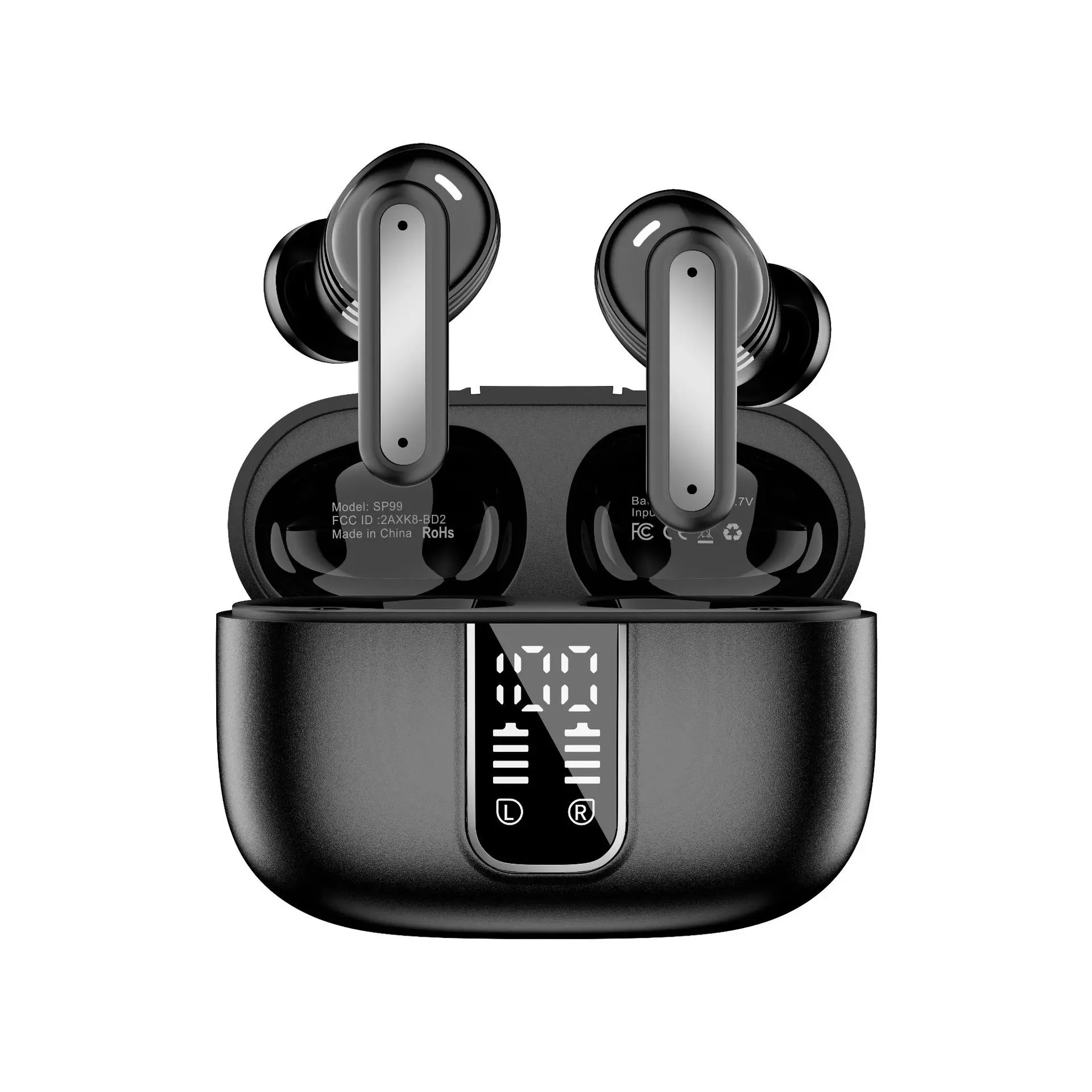 IPX7 Waterproof Wireless Earbuds Noise Cancellation Mic LED Digital Display Charging Case Power Bank iPhone Mobile Phones