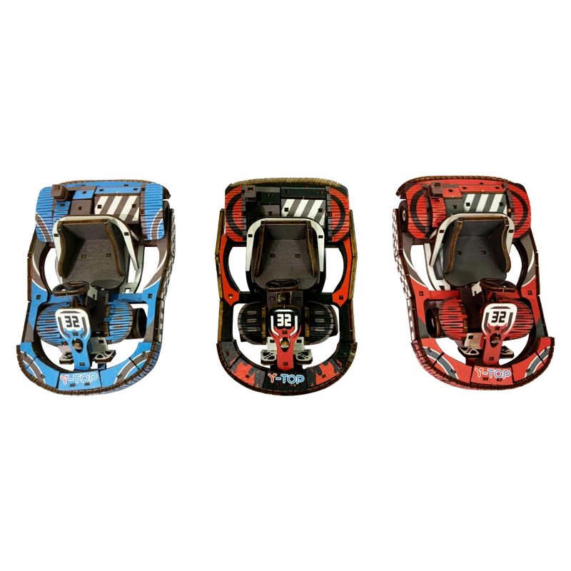 New Original Design Mini Go Kart Model Car Toys Wooden 3D Puzzle Colorful Cars Puzzles Educational Assembly Kits Racing Game