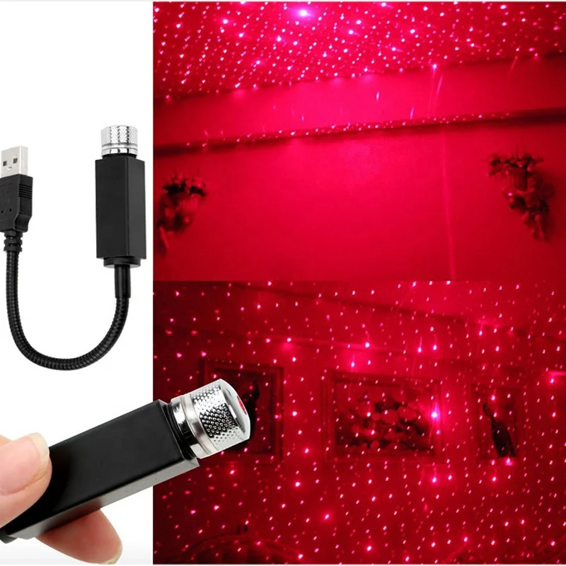 Декоративный мини-светильник с Usb универсальный Романтический светодиодный светильник на крышу автомобиля Звездные ночные светильники проектор атмосферная лампа для украшения комнаты
