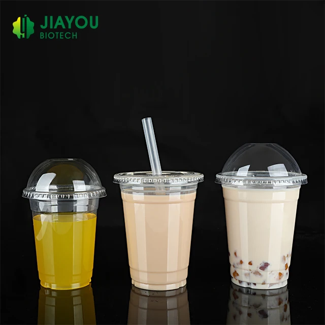 16 унций 500 мл 98 мм OEM печать BPA бесплатно холодный кофе чашка с крышкой пластиковый прозрачный смузи ПЭТ молока чай чашка с крышками