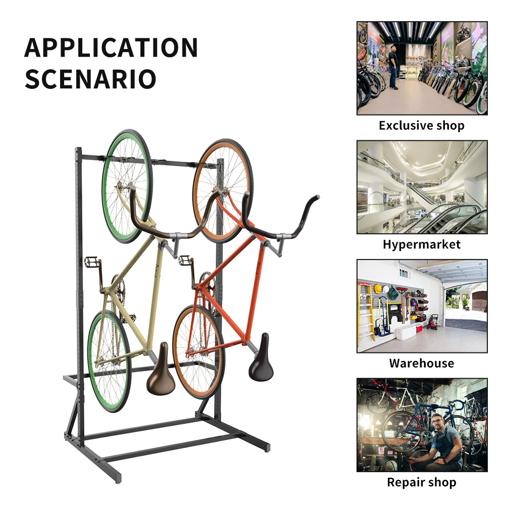Indoor Garage Metal Floor Standing Bike Storage Display Stand Bicycle Organizer Rack