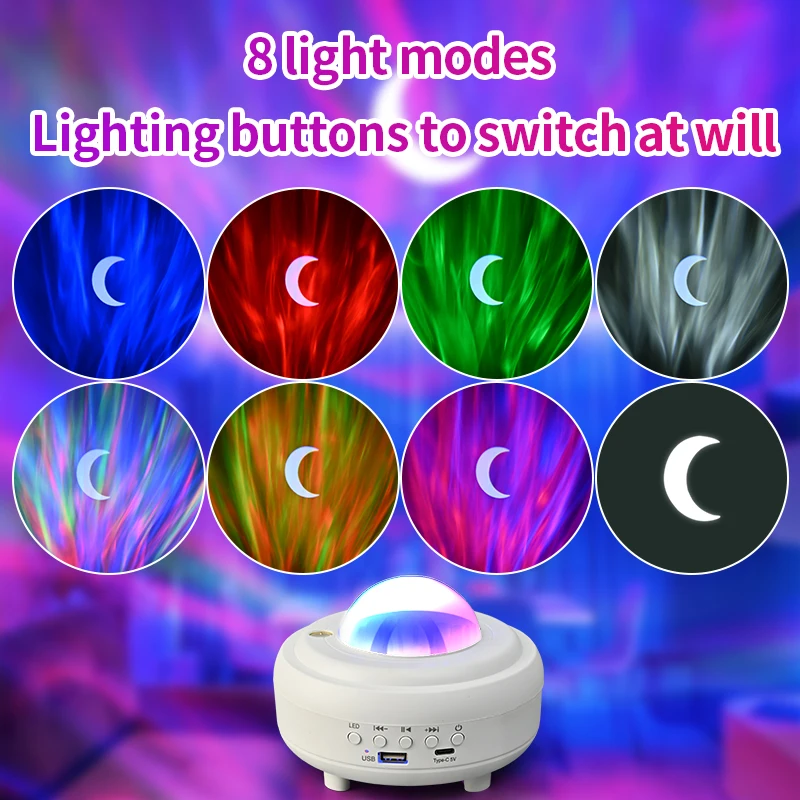 Black Moonlight Starry Night Lamp Speakers That Are Smartly Connected To Your Phone Party Night Aurora Projection Lamp
