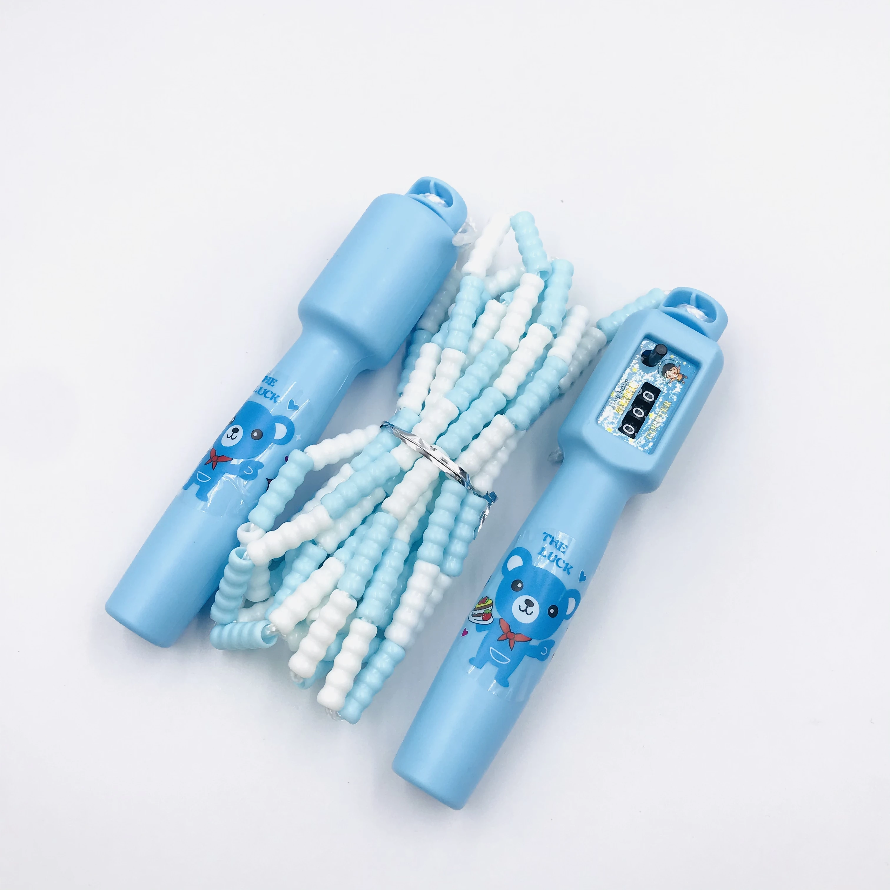 Kids Adjustable Free Segmented Tangle-Free Workout Fitness Soft Beaded Skipping Rope Jump Rope with Counter