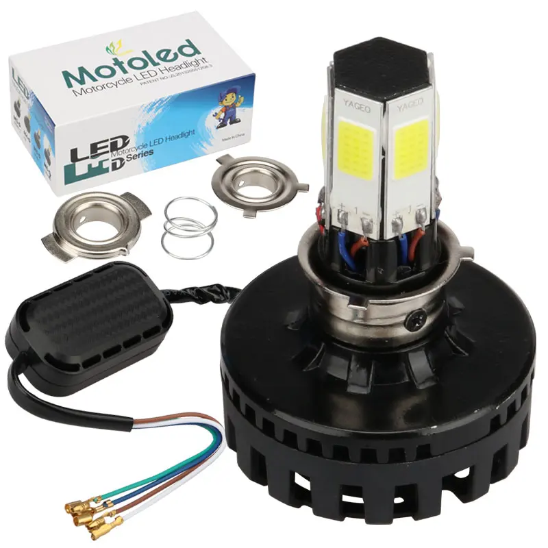 8V-80V мопед скутеры двигатель для укладки волос H4 led HS1 PH7 Мотор Led COB мотоциклетная фара мотоцикла светодиодный