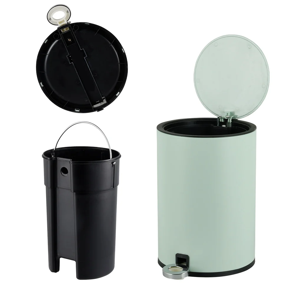 Factory Direct Sale Modern Smart Round Stainless Steel Trash Can Bathroom Metal Waste Bins With Lid