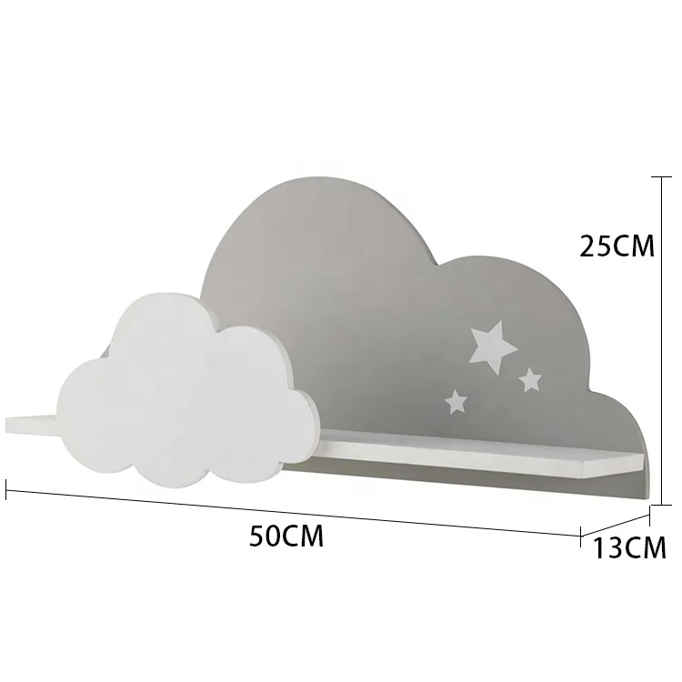 Custom Design children toddler room bedroom mdf floating hanging wooden toy storage kid wall mounted shelves