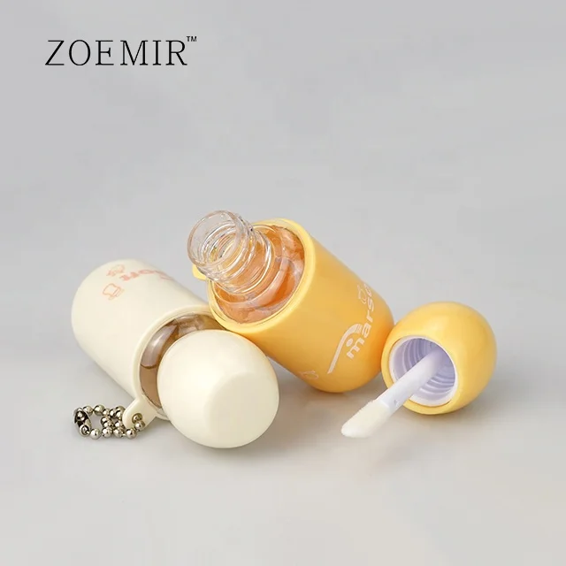 Adorable bottle shape lipgloss tube cute for kids yellow custom color packaging container for liquid lipstick cute lipgloss tube