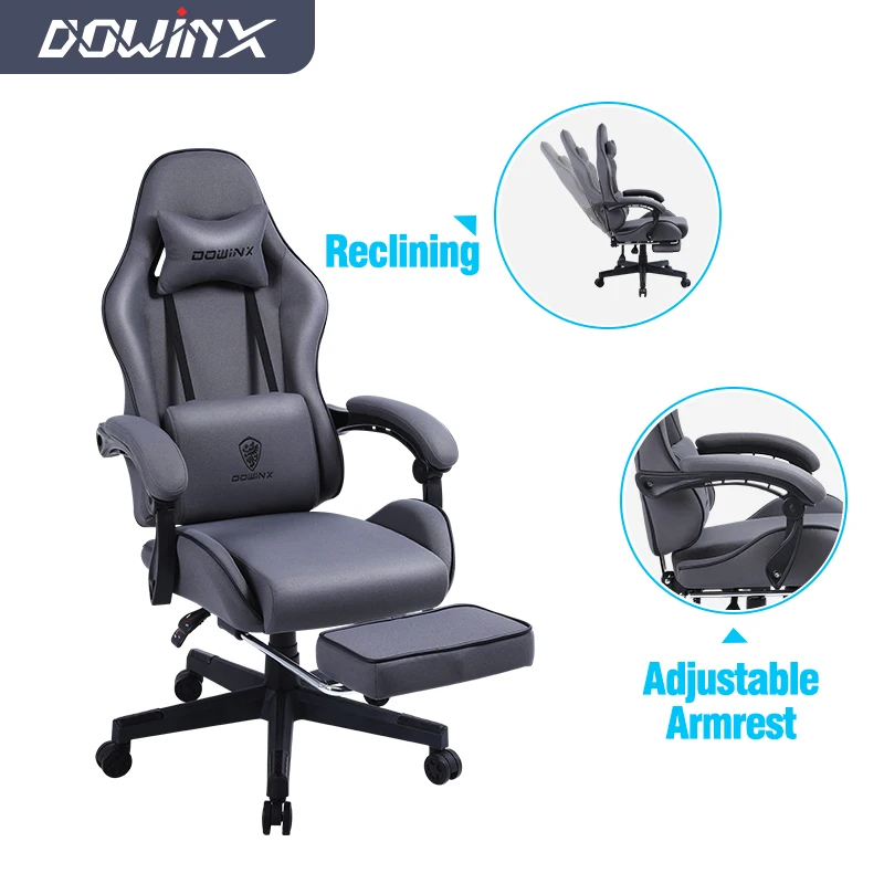 Hot Selling Ergonomic Cheap Fabric Custom Logo Recliner PC Gaming Chair with Footrest