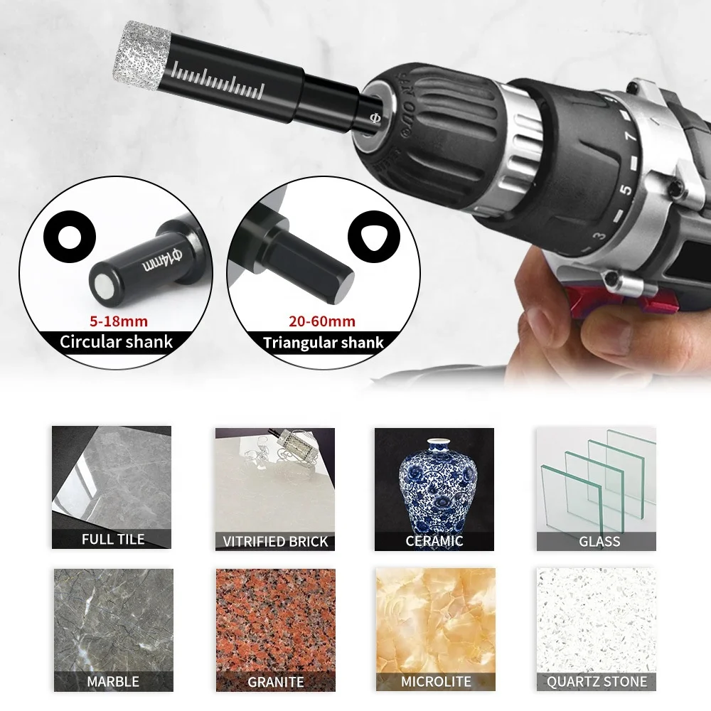 Diamond core drill bit 18 mm-120mm dry vacuum brazed drill bit for rock