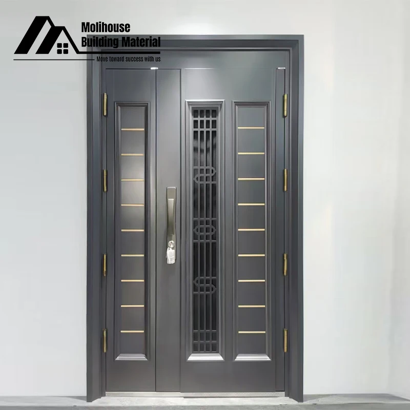 Classic American Standard Main Entry Doors Hurricane Impact Fire Resistant Security Exterior Aluminum Front Doors