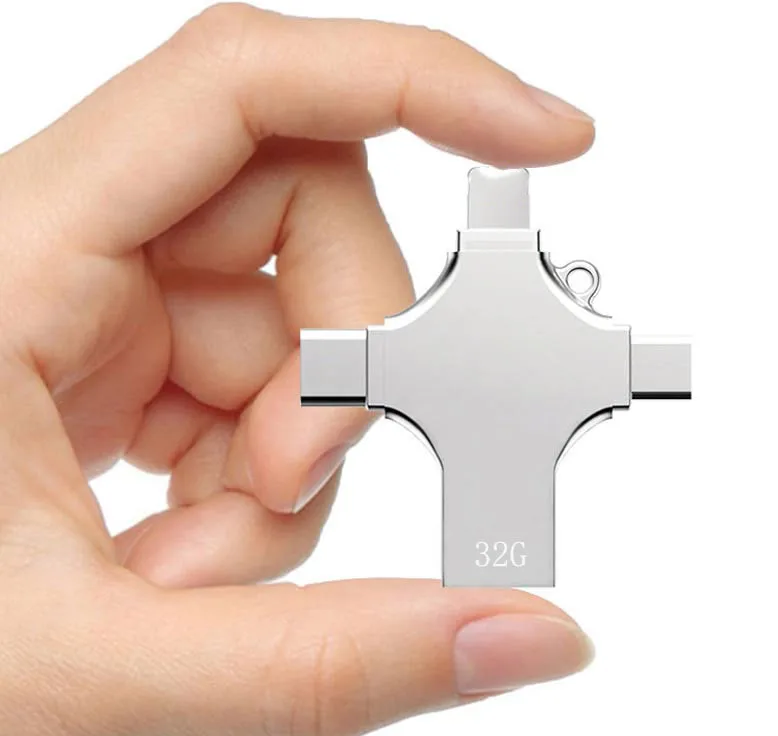 4 In 1 Otg Usb Flash Drive 16Gb 32Gb For Iphone Android typec Usb Pen Drive