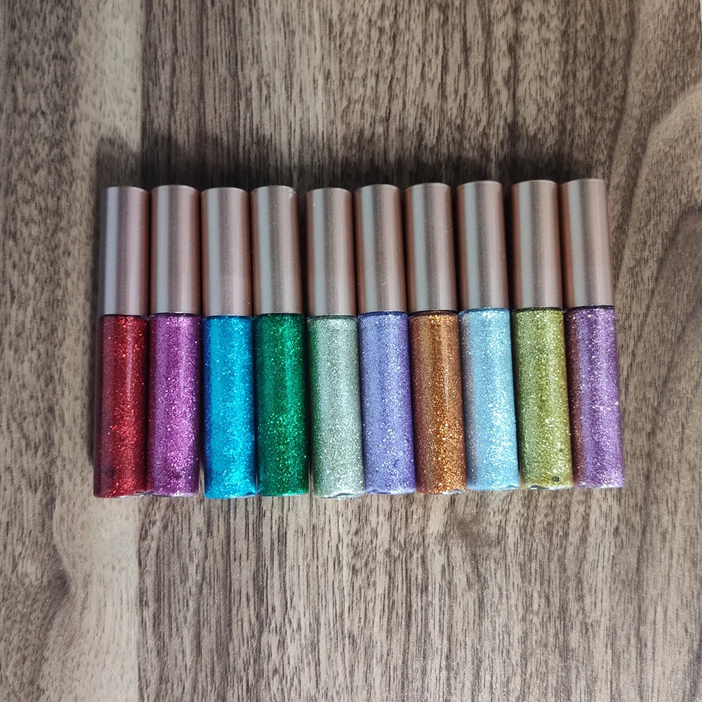 Wholesale long lasting Waterproof Glitter multichrome oil free Eyeliner private label vegan sweatproof liquid eyeliner wet