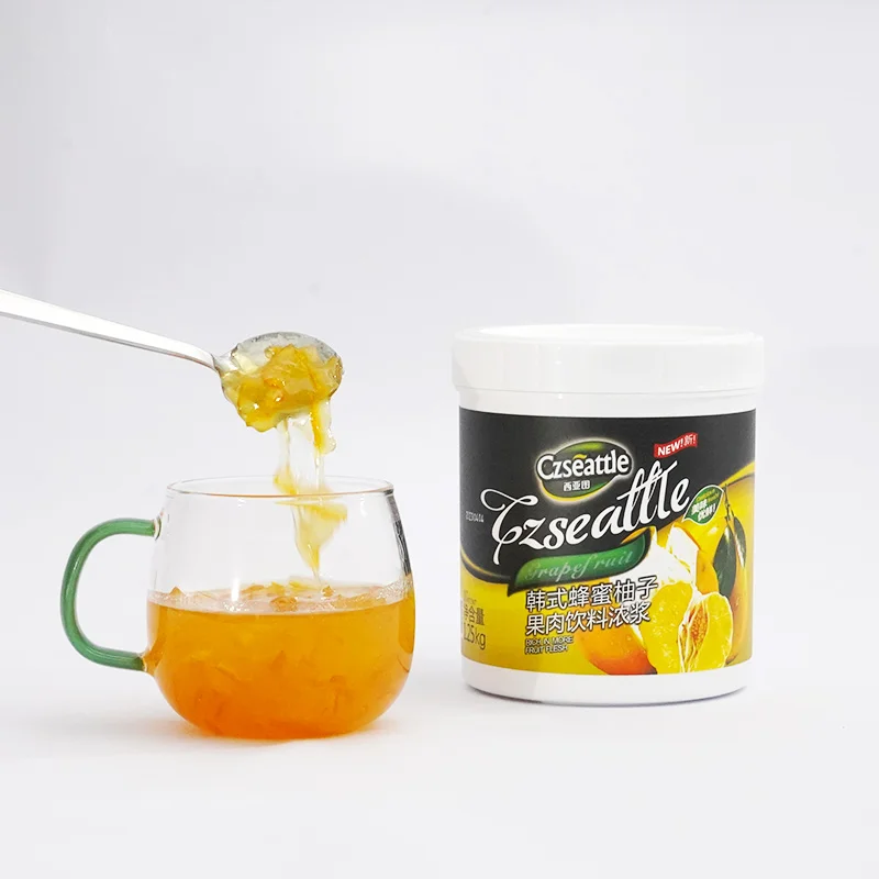 Bulk sale Czseattle Korean-style honey pomelo fruit jam drink & beverage concentrated fruit jam pulp for milk tea ingredients