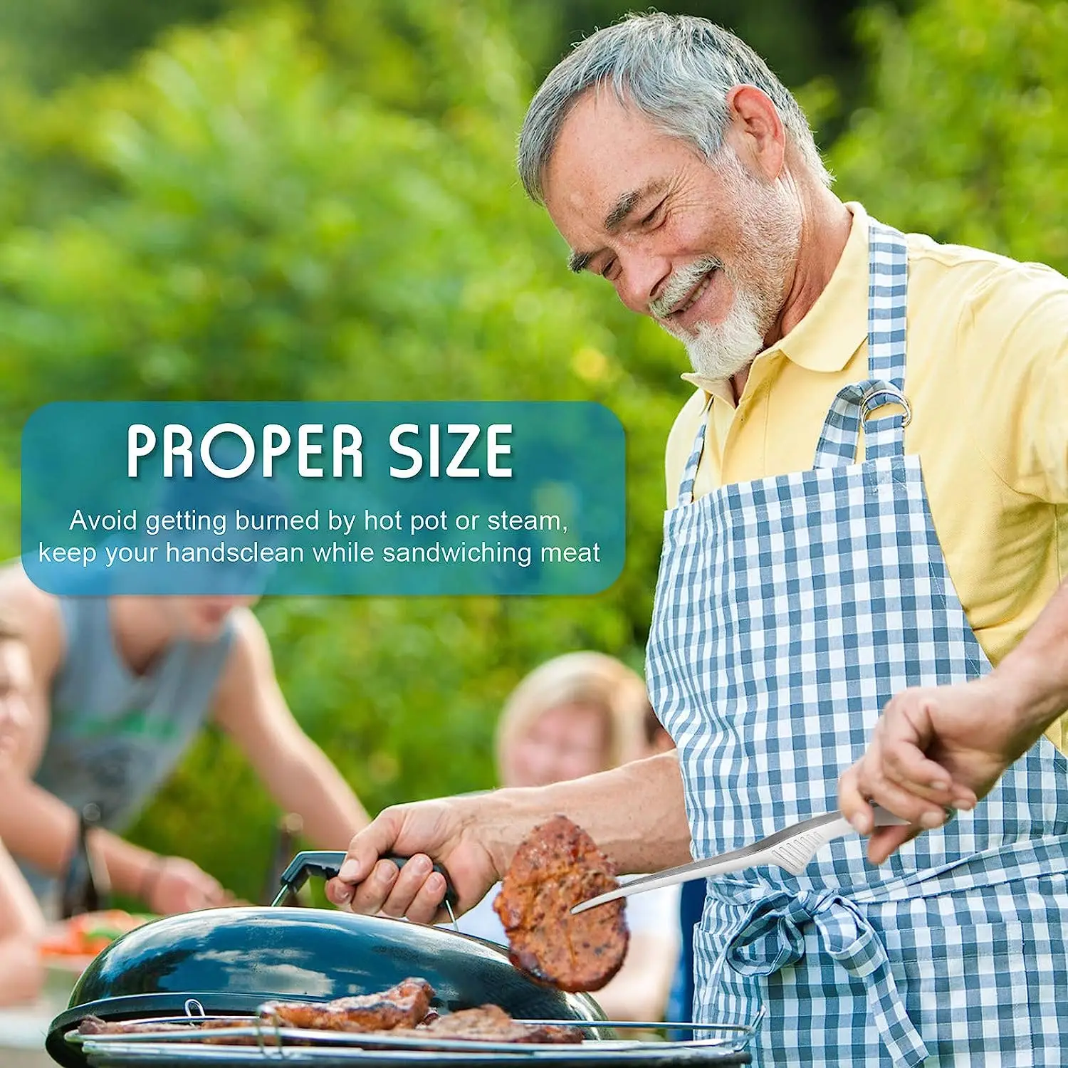 Korean and Japanese BBQ tongs Non-Slip  stainless steel Cooking Utensils Self-Standing Grill Tongs for Serving Food, Salad, BBQ