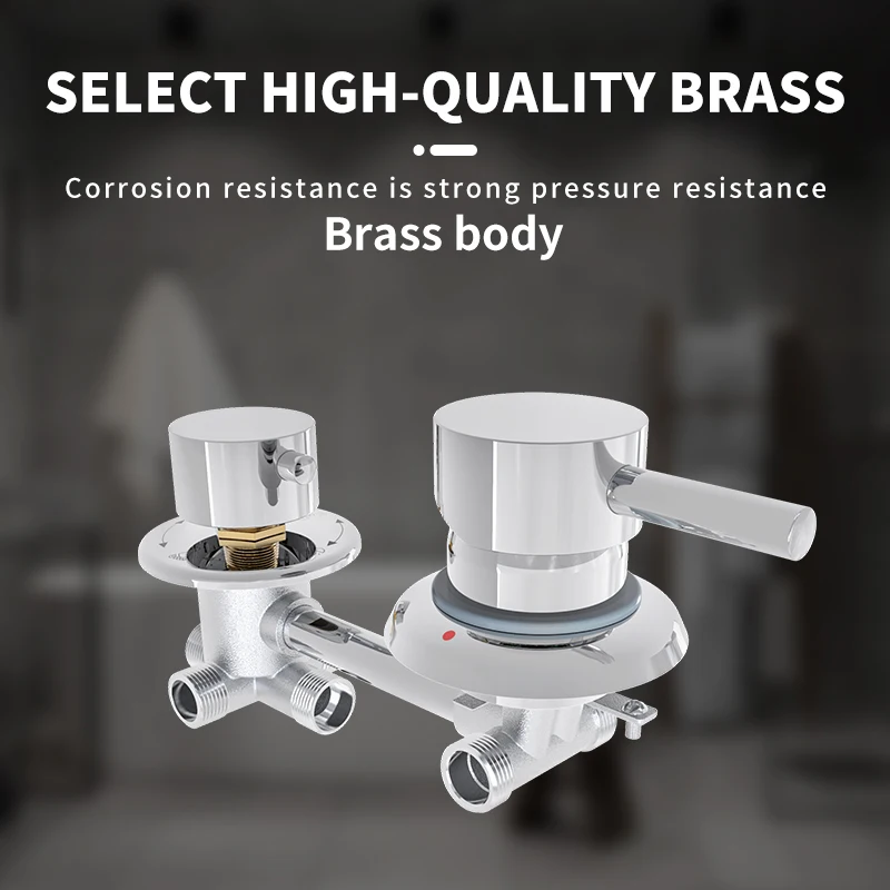 Wall Mount 2 Ways to 5 Ways Shower Diverter Valve Mixer Faucet Concealed Shower Mixer