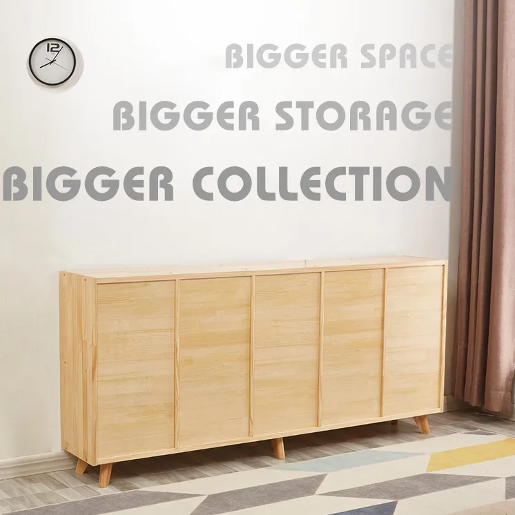 solid pine wood movable book shelf for children functional home display rack