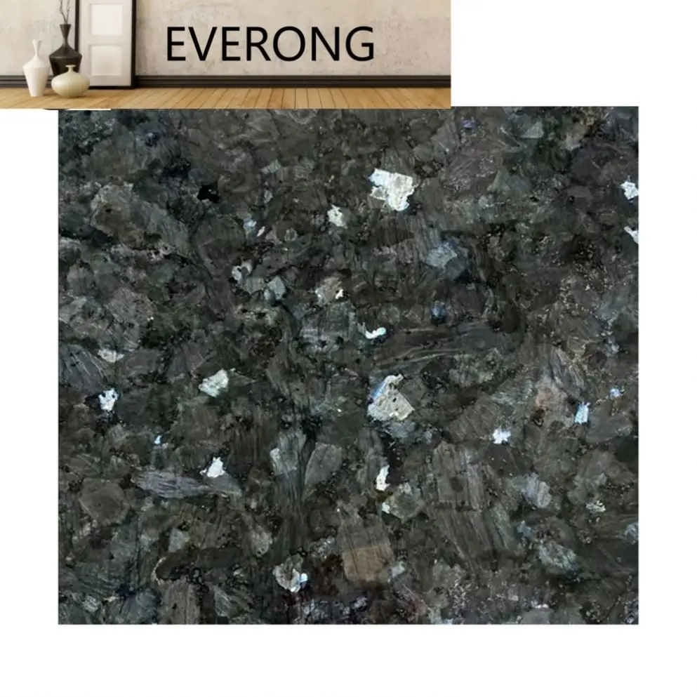 Surface Polish Flamed Granite Countertop Slab Galaxy Emerald Pearl Green Granite Stone