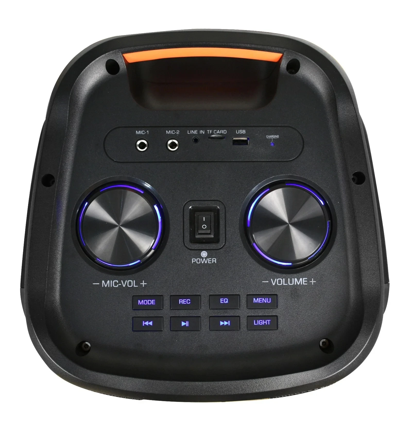 Double 8 Inch Speaker Trolley Portable Speaker Outdoor Portable Bt Speaker With Led Display and colorful led flashing light