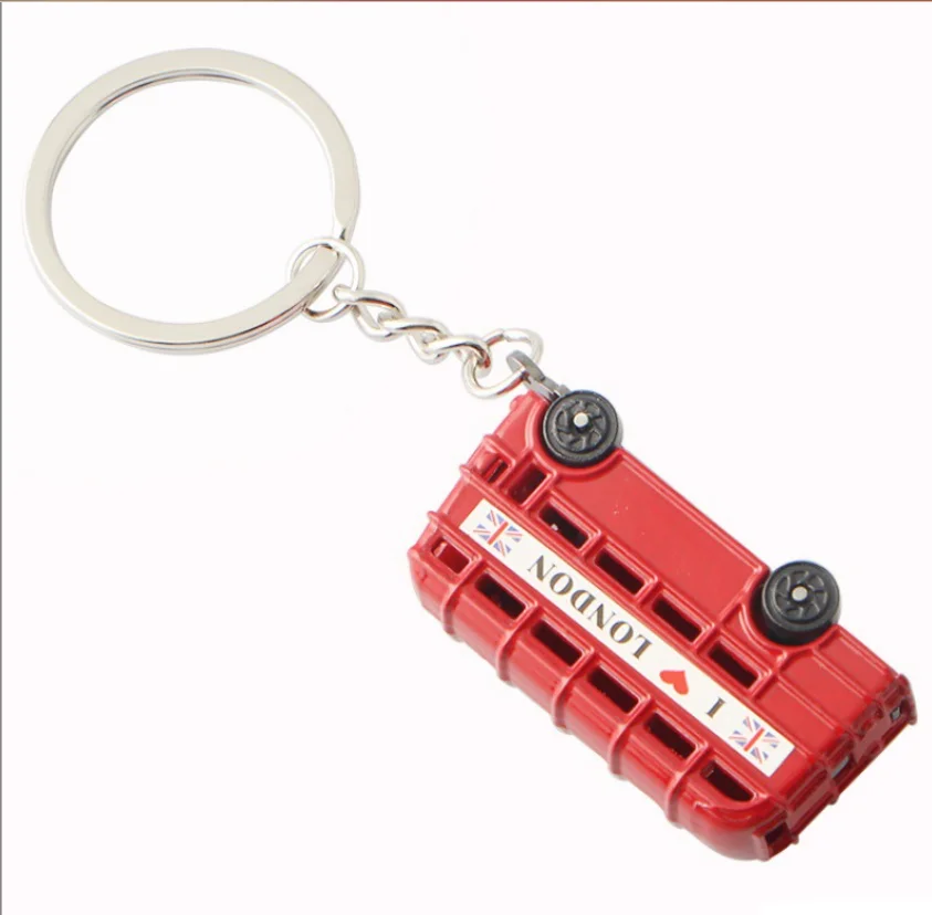 London Bus Keychains Vintage Uk Red MailboxTelephone Booth Keyring Souvenir Party Favor Zinc Alloy