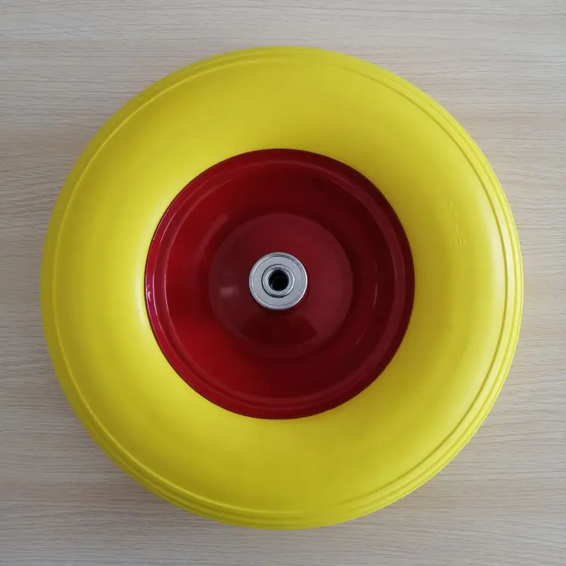 Wholesale hot sale high quality 13*4.00-6 airless bicycle tire eva pu foam wheel for sale