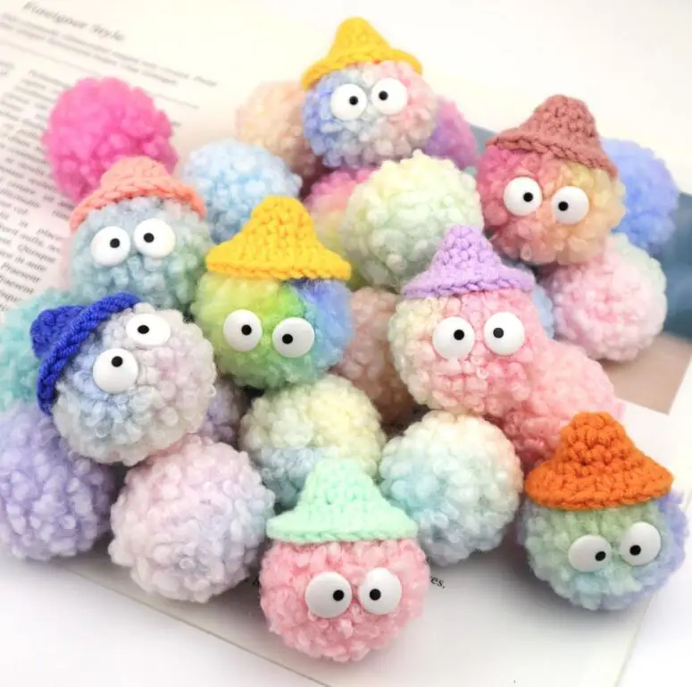 New Fashion Charms For Crocs Black Eyes Crocs Accessories Korean Cute Grey Elf Charms Ball Top