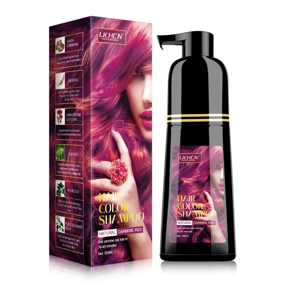 Корейский цвет волос 3 в 1 карминно-красная краска для волос шампунь для окрашенных волос
