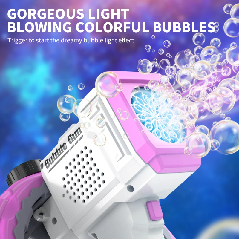 Summer Outdoor Blowing Bracelet Bubble  Gun Toy With Led Light For Kids