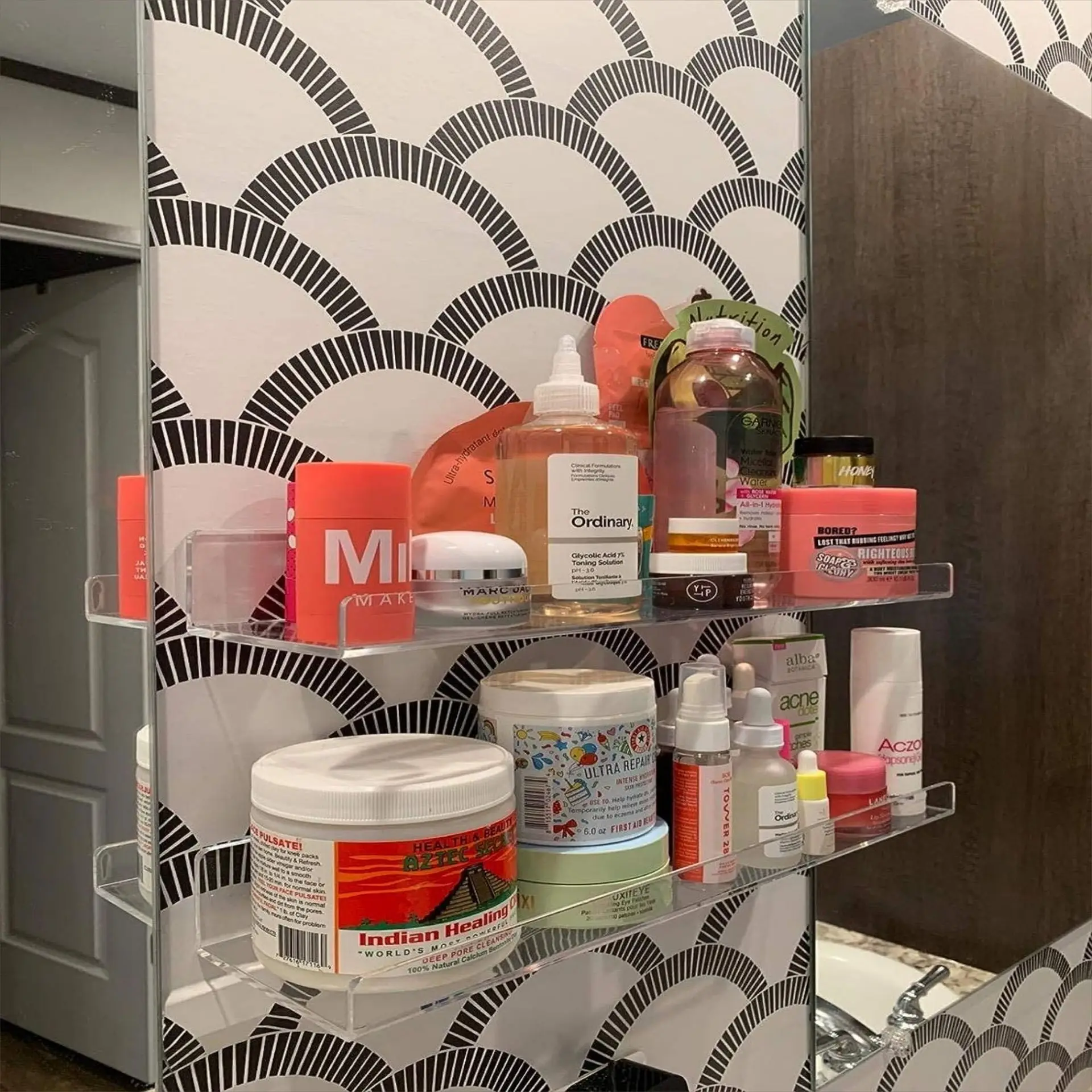 Storage Holder Clear Acrylic Book Photo Display Rack Holder Wall Mount Shelf Bathroom Organizer Accessories