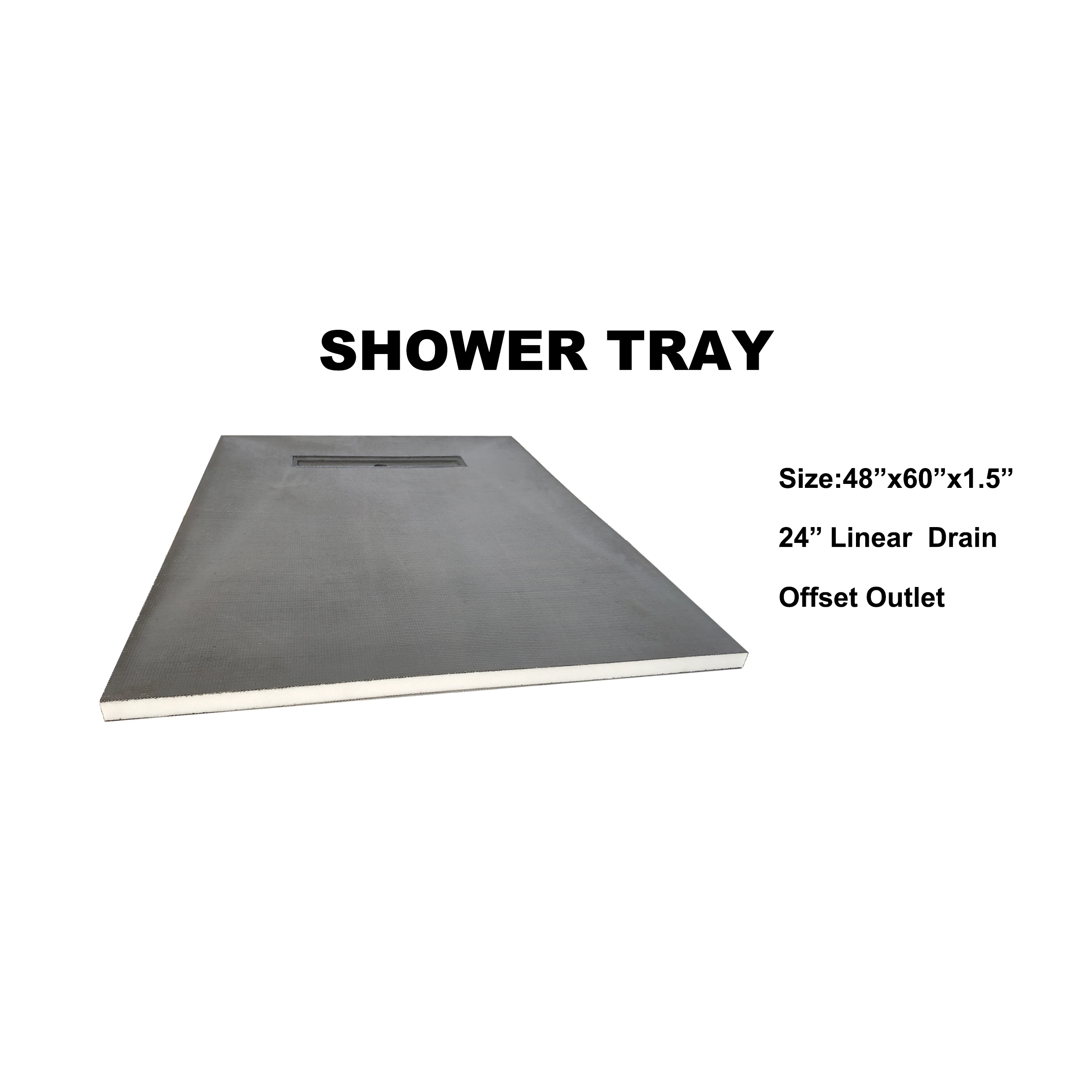 Customized XPS Foam Shower Base Shower Tray with Drain and Grate