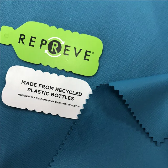 eco friendly GRS 100% Polyester twill microfiber peach skin recycled coating fabric for garment