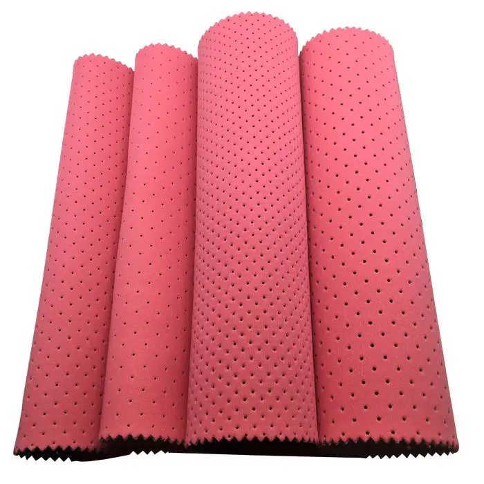 Custom Made   3mm 4.0mm 4.5mm Perforated Neoprene Sheet Fabrics For Bags