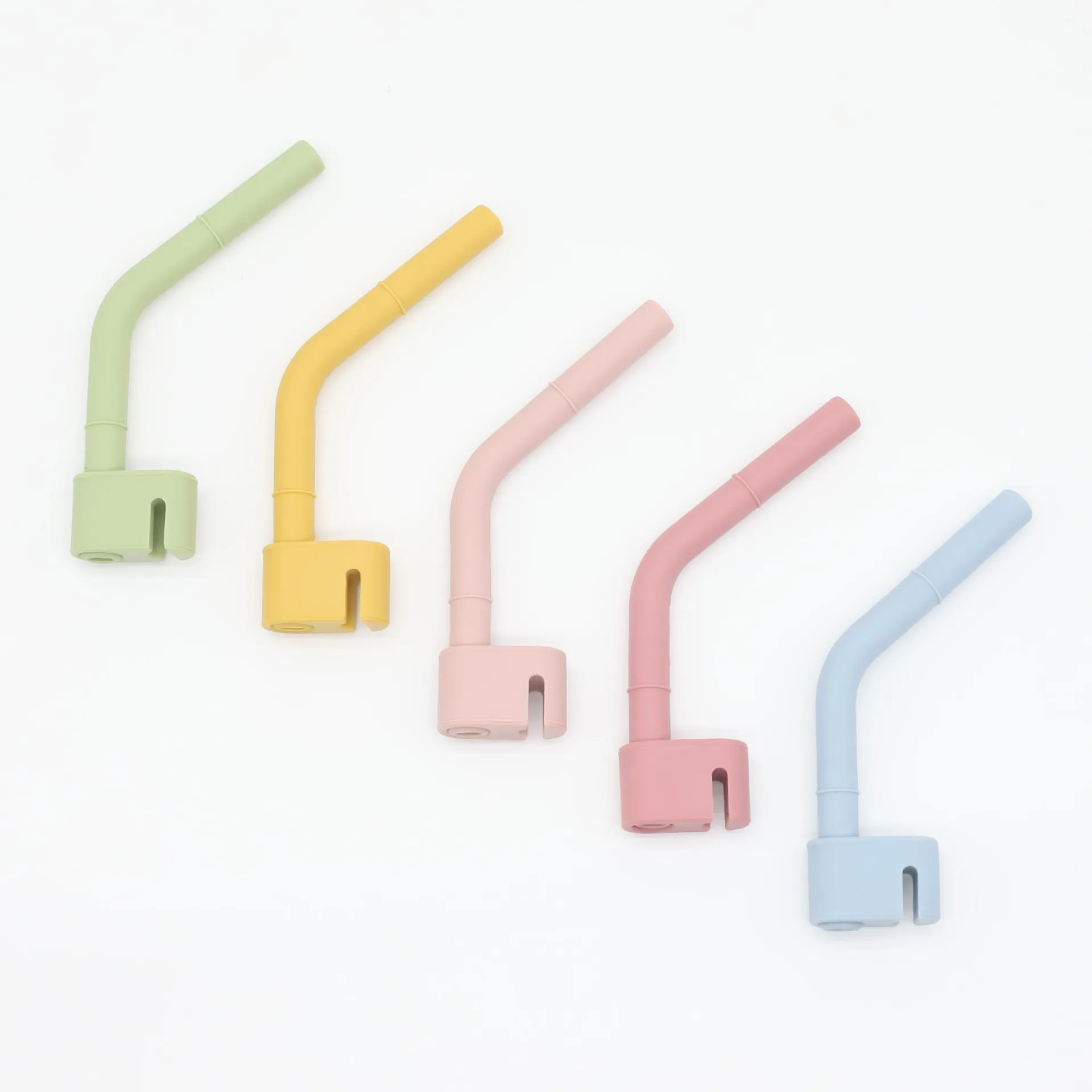 ST03 Custom Portable Reusable Folding Foldable Eco Friendly Silicone Bubble Milk Tea Coffee Cups Collapsible Drinking Straw Set