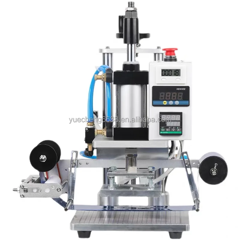 220V Heat Transfer Press Machine Leather Embossing Print Beautiful Brand Logo Pneumatic Hot Stamping Machine