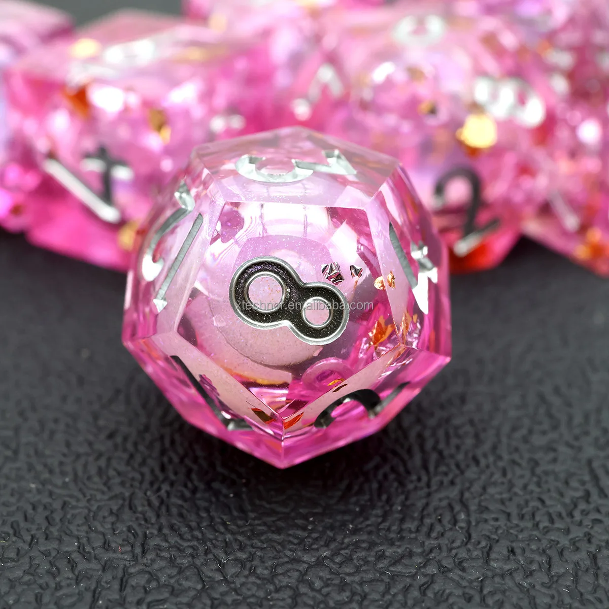 Resin DND Dice Set RPG Board Games Polyhedral Sharp Edge Dice  DND Gift Handmade Role Playing Table Game Dices-Liquid 13