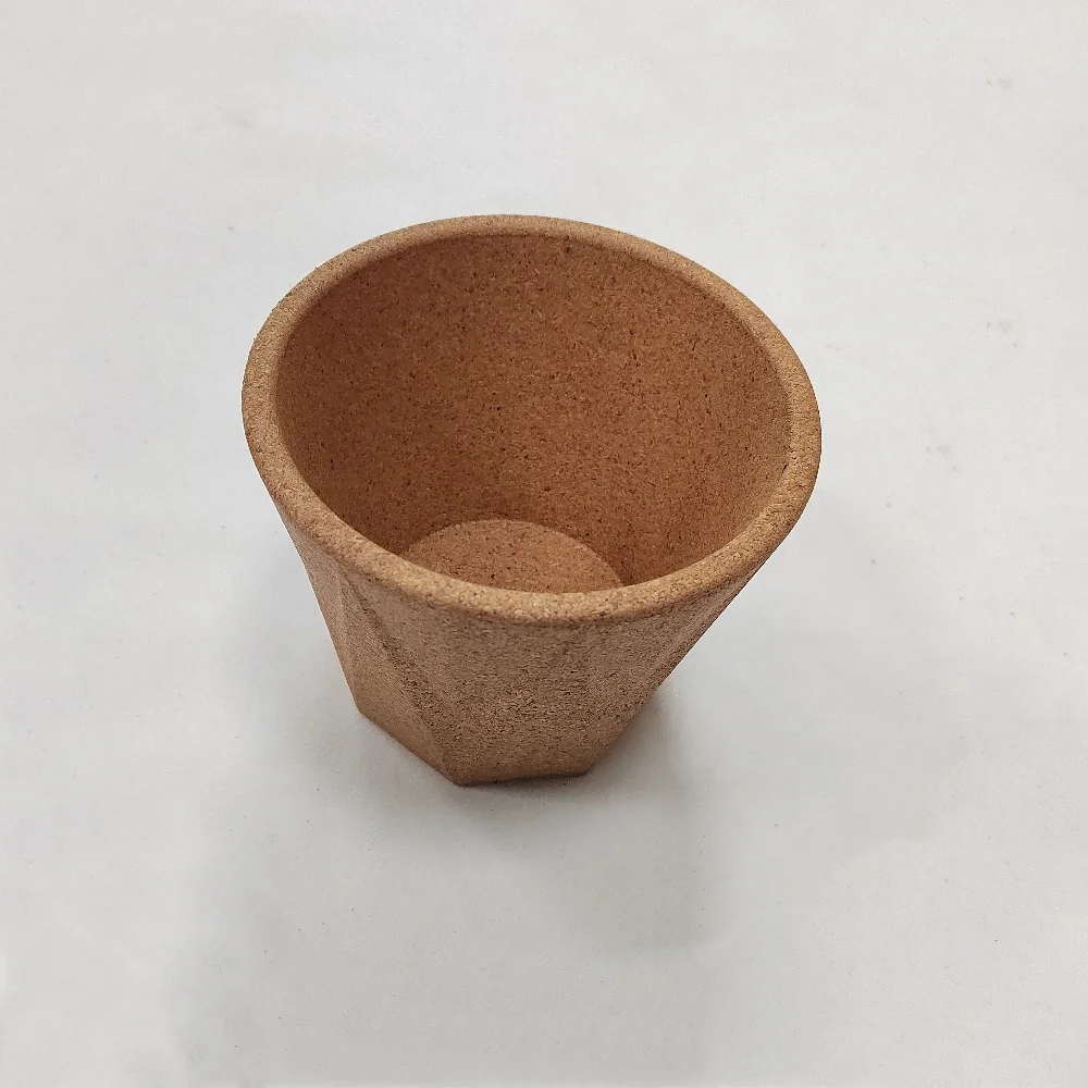 Корковый горшок для растений цветочный изготовление термоформовки под заказ полосатый корковый