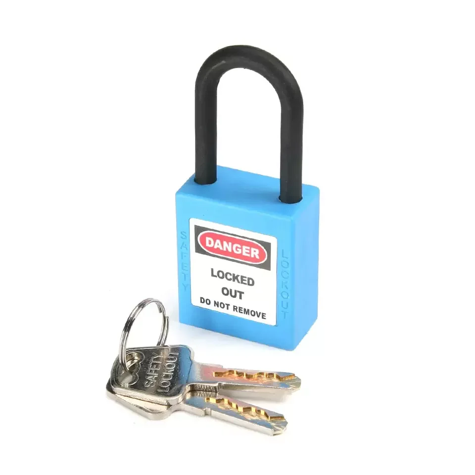 38mm Industrial High Security Plastic Cover Key Code Nylon Safety Lockout Padlock Double Lock