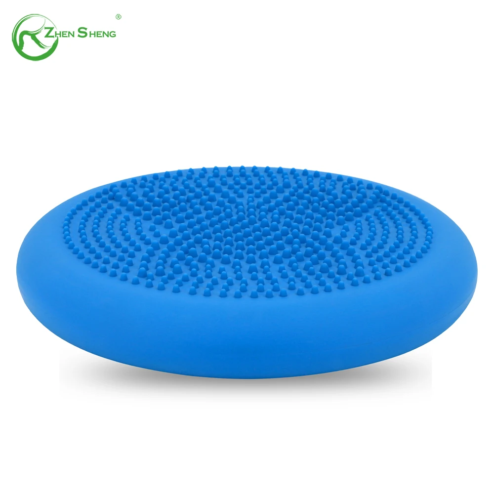 Zhensheng Factory Supplier Customized Circle Soft Inflatable Massage Yoga Stability Balance Cushion Disc with Hand Pump