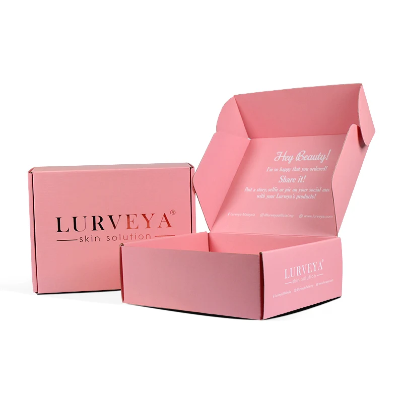 Oem Factory Custom Logo Pink Color Cosmetic Corrugated Packaging Mailer Box Shipping Box Paper Box With Quality Assurance