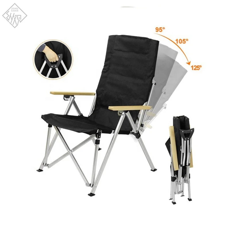 ZG Spot camping folding chairs Office lunch break adjustable aluminum outdoor Dachuan fishing