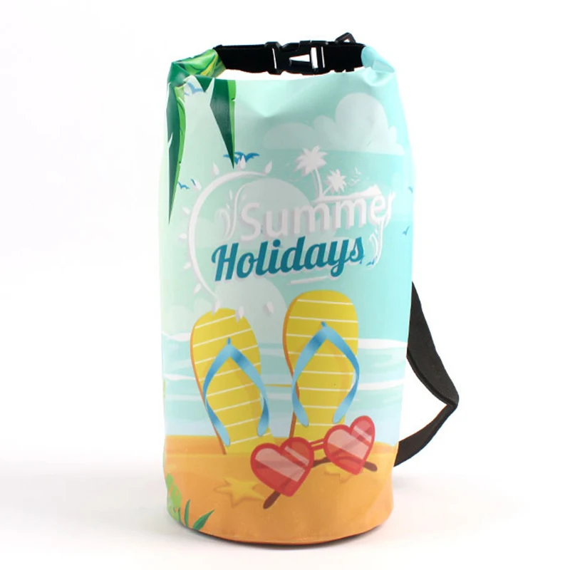 Full wraps printing Outdoor Polyester PVC Ocean Pack Waterproof Dry Bag Fashion Unique Pattern Waterproof Dry Bag