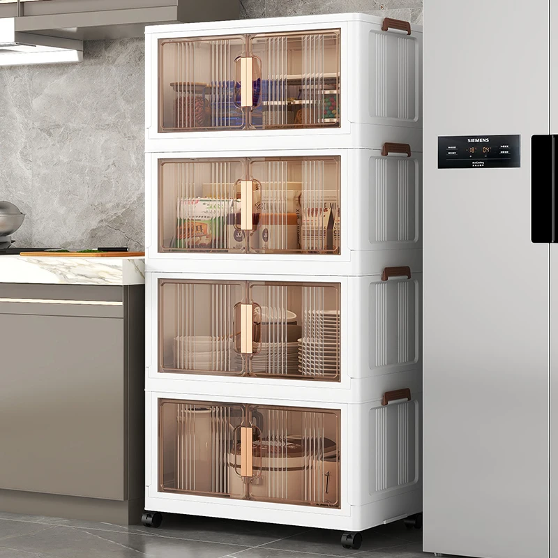 Plastic Wardrobe Cabinet Multifunction High Capacity Folding Storage Box Cupboard Baby Wardrobe  Cabinet