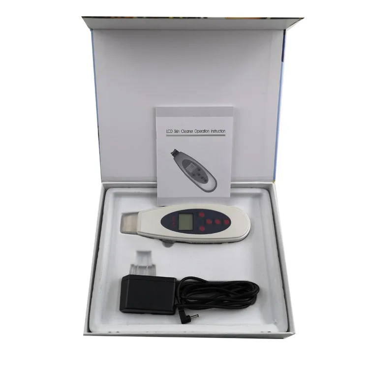 Home Use Portable Ultrasonic Face Facial Care Skin Scrubber for Deep Cleaning