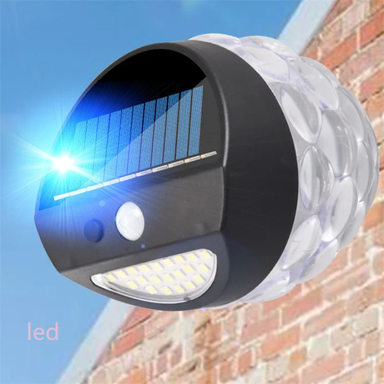 Outdoor Wall Light Solar Flame Jumping Lights Waterproof Dark Sensor Auto on Daytime Off for Garden Pathway Patio Yard Villa