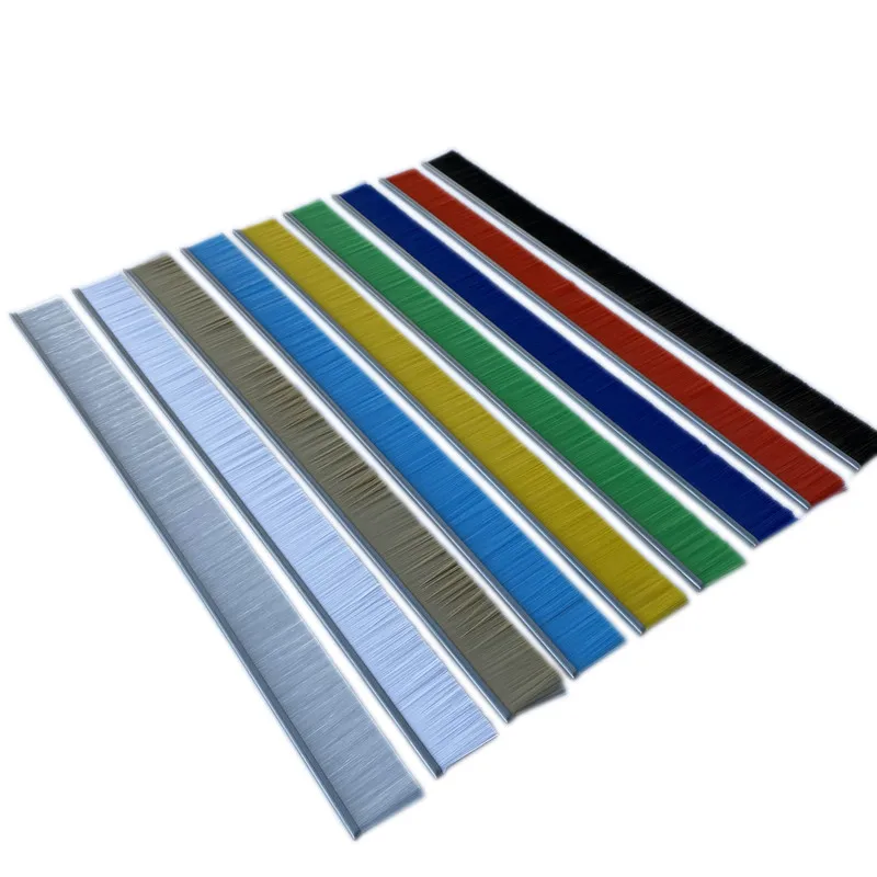 Custom door sealing furniture dust removal black PP nylon bristle brush
