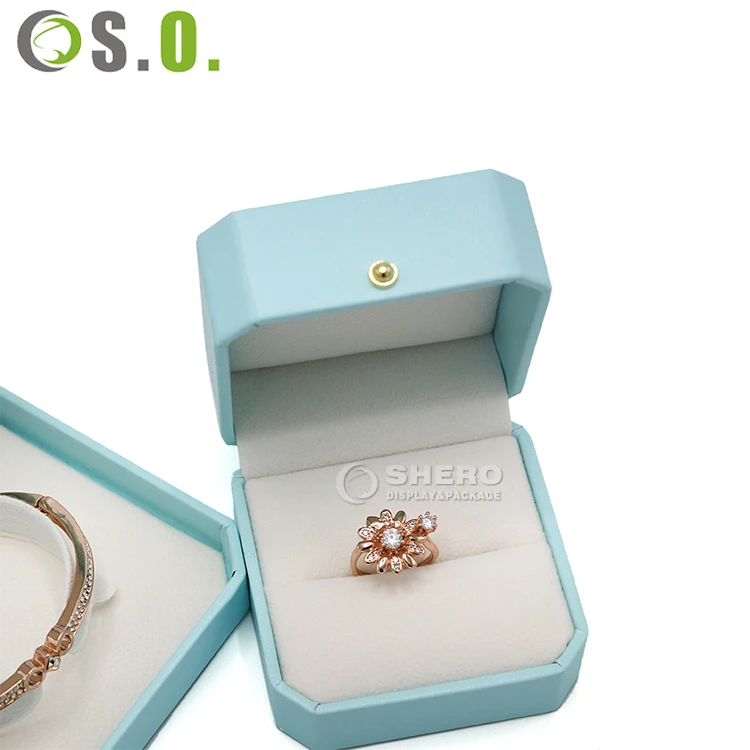 Luxury Jewelry Box Microfibre Ring Box Accept Customer Logo Round Concern Jewellery Ring Box