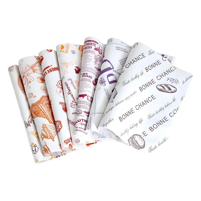 Wholesale Custom Printing Greaseproof Paper Burger Packaging Paper Wrapping Picnic Paper for Food