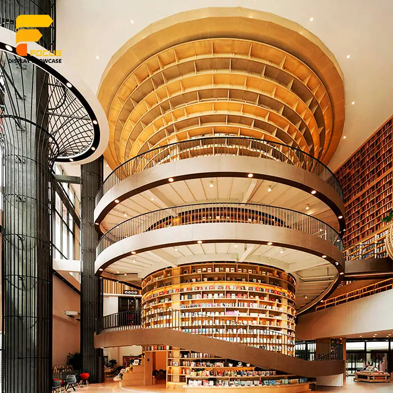 Modern Cabinet Bookshelf Library Display Open Book Shelf Book Store Interior Design