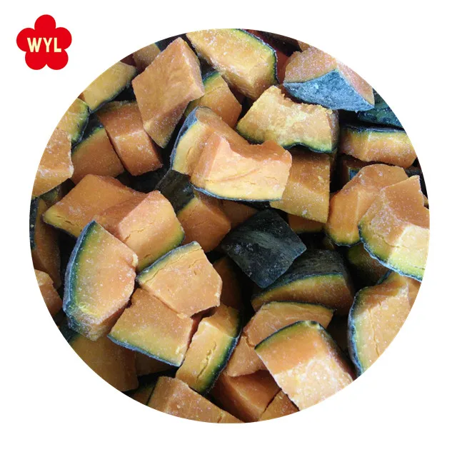 China frozen vegetable Peeled/Unpeeled IQF Frozen pumpkin cut/dices 15/25g factory good price high quality