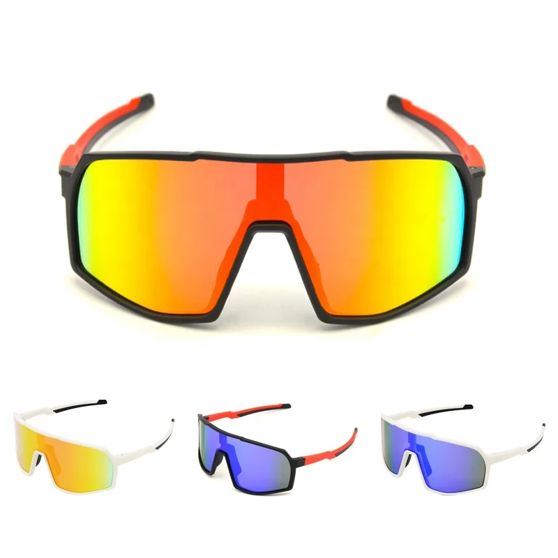 1 Lens Cycling Sunglasses Full Screen Bike eyewear Interchangeable PC lens  Unbreakable Lightweight Sports Glasses