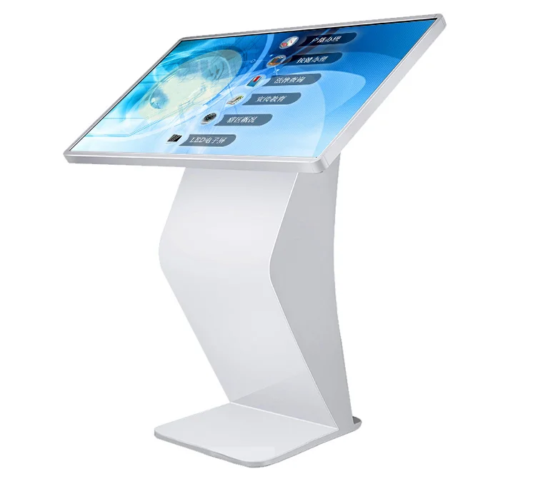 32' Standalone Touch Screen Lcd Digital Information K And S Shape Kiosk With Software